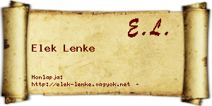 Elek Lenke névjegykártya